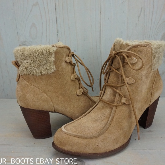 UGG Shoes - Ugg analise chestnut fur trim booties us 11 nib